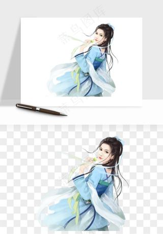 古风美人女子背影png免抠