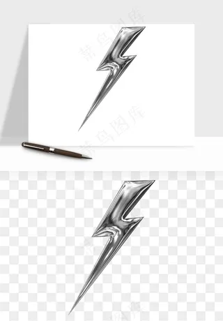 立体潮流金属质感小装饰png免抠