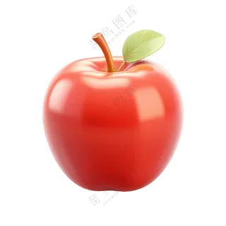 一个明亮的红苹果