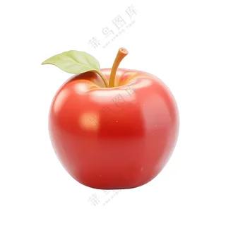 红苹果带绿叶 (2)