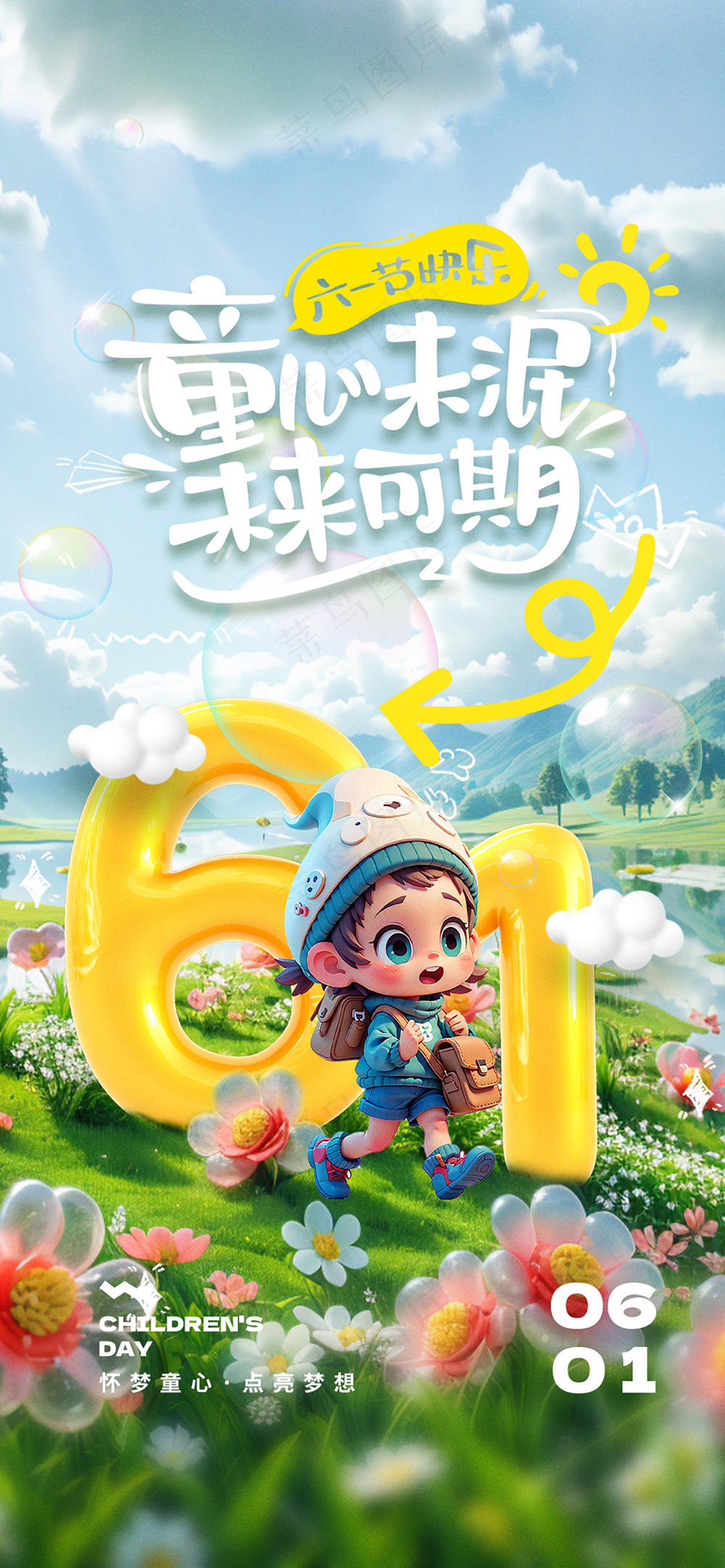 儿童节快乐可爱海报