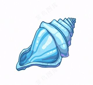 海洋贝壳海螺生物卡通插画免抠