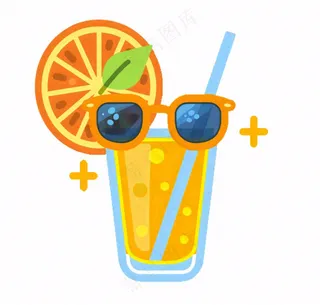 夏日海洋海滩元素卡通插画免抠