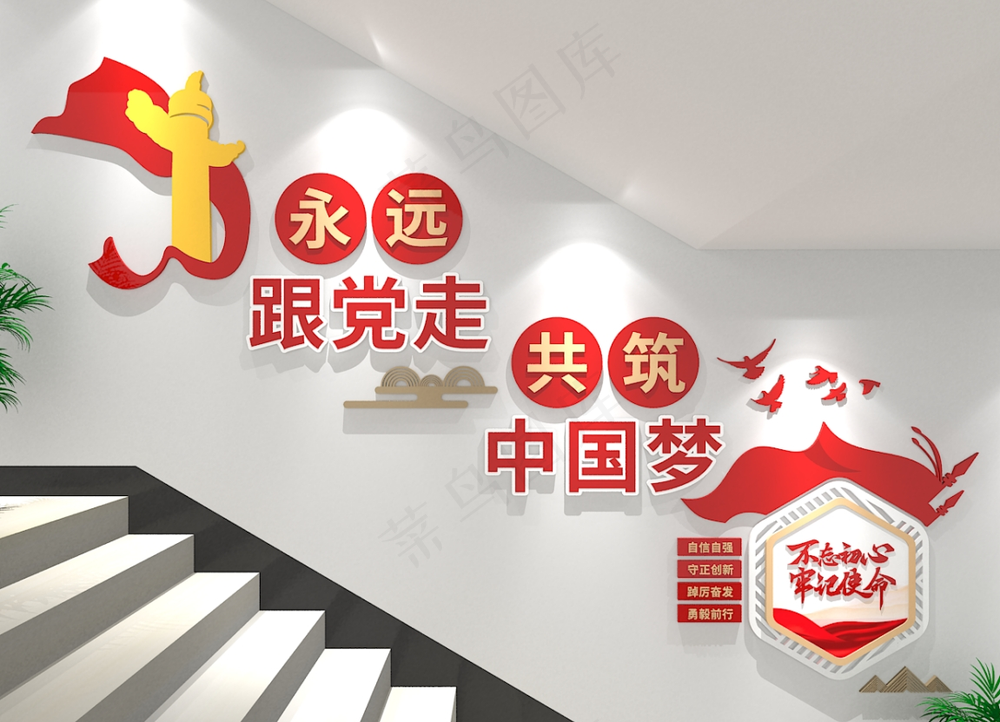文化墙  跟党走