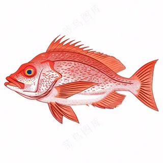 海洋鱼类海鲜卡通插画免抠