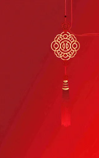 红色新年春节中国结喜庆元旦背景