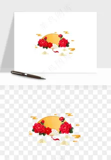 古风扇子元素png免抠