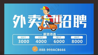 骑手招聘招聘海报高薪招聘