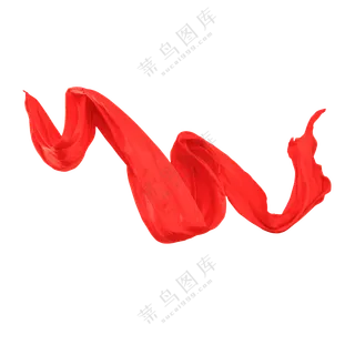大红色飞舞的丝带