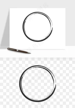 墨迹水墨圆圈圆环边框