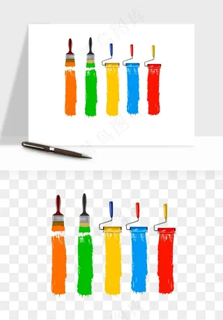 油漆刷子粉刷png免抠