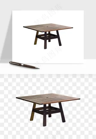 中式长椅长桌木桌png免抠