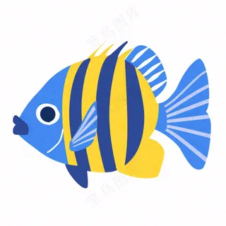 海洋鱼类海鲜卡通插画免抠