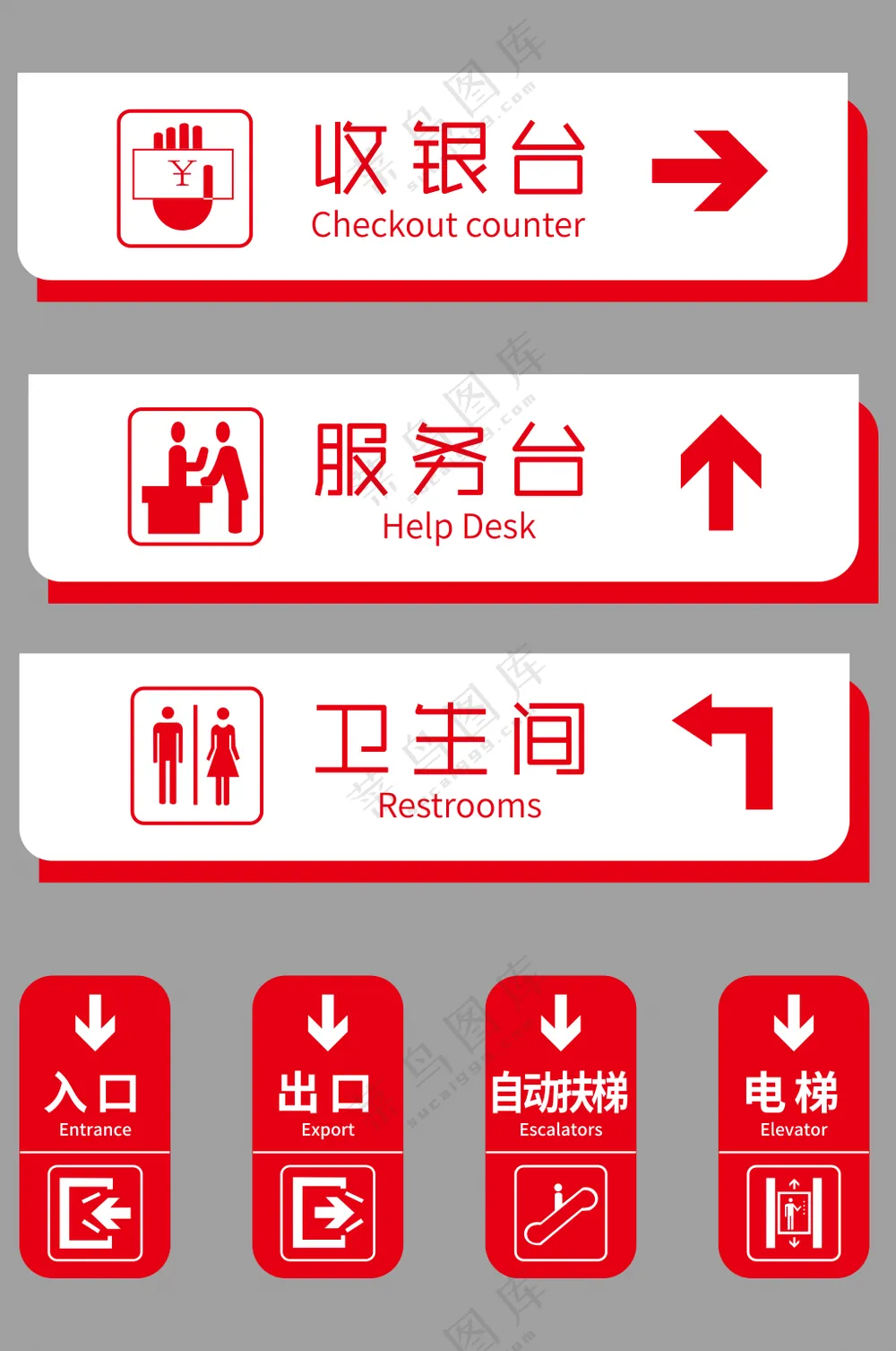 超市商超地面箭头导视牌