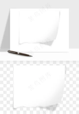 白纸卷边角翻页效果png免抠