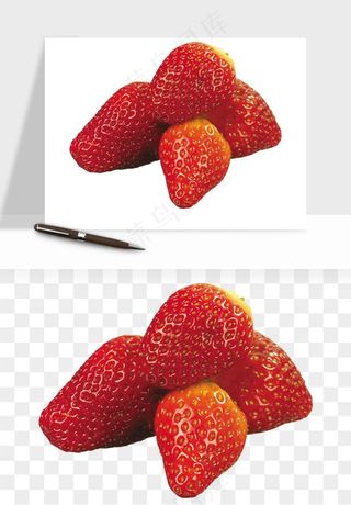 草莓水果png免抠