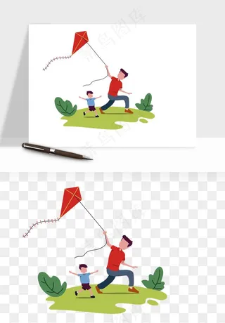 手绘节气人物插画png免抠