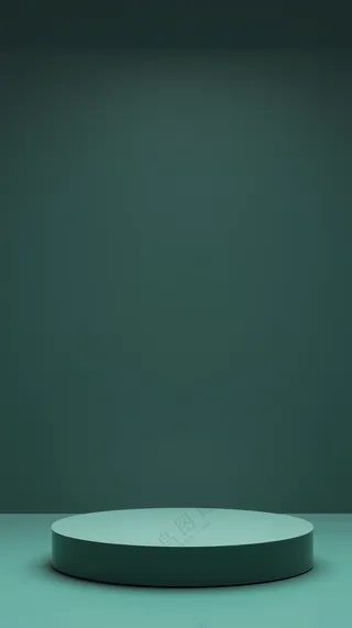 深绿色设计高雅简约C4D3D渲染风格电商活动光影几何图形纹理背景海报