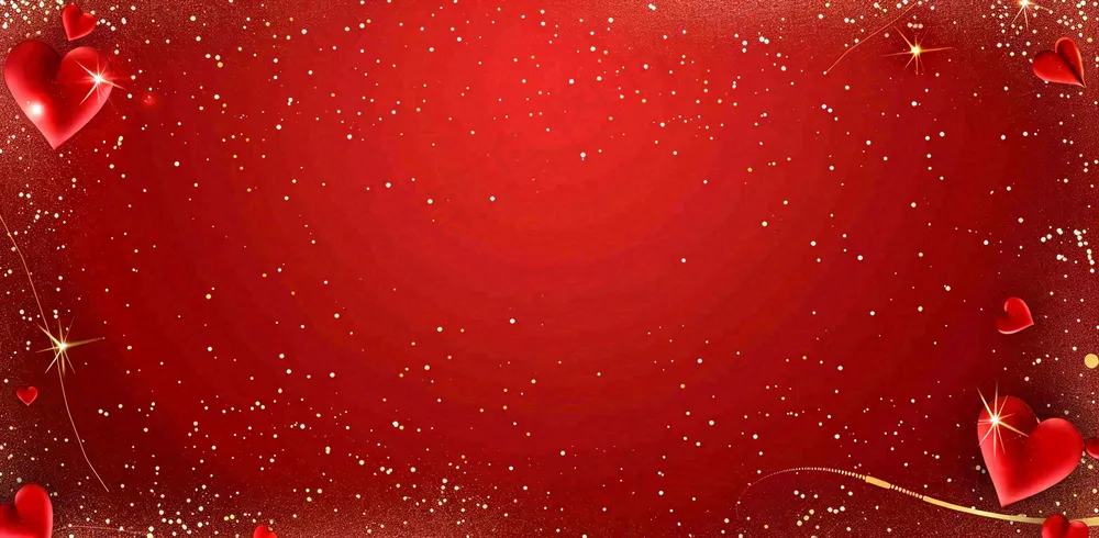 红色爱心闪光金点浪漫妇女节七夕插画背景