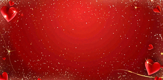 红色爱心闪光金点浪漫妇女节七夕插画背景