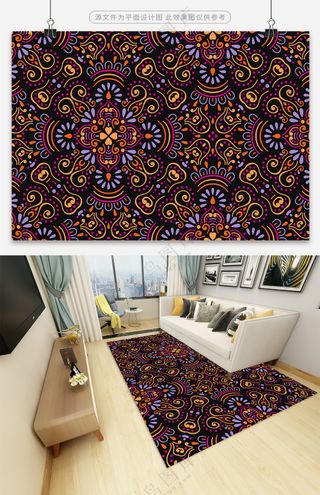 精美复古数码印花地毯