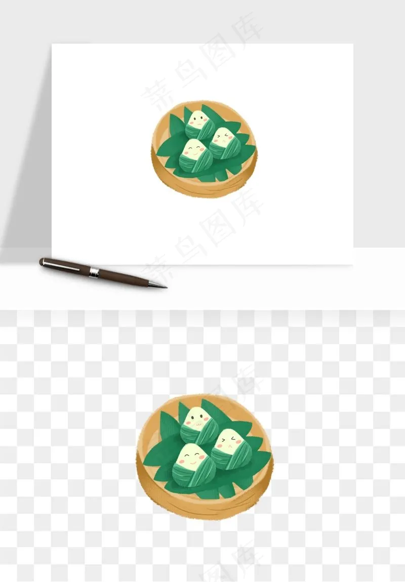 卡通表情粽子端午png免抠