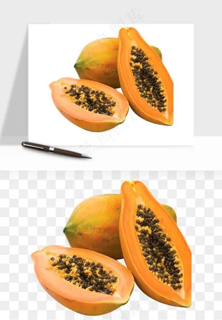 木瓜水果png免抠