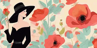 唯美鲜花女生女神妇女节插画背景