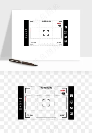 相机取景框屏幕边框png免抠