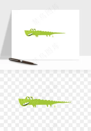 手绘鳄鱼png免抠