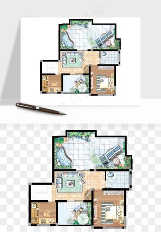 楼盘户型建筑图png免抠