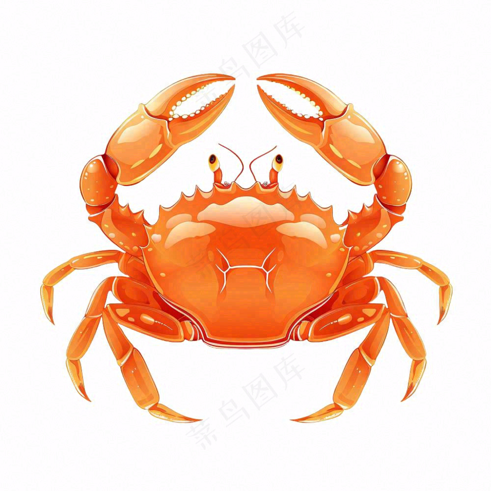 螃蟹海洋动物卡通插画免抠