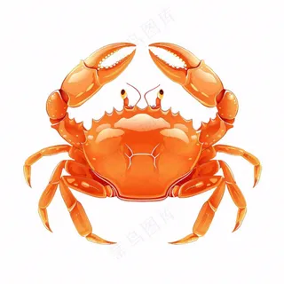 螃蟹海洋动物卡通插画免抠