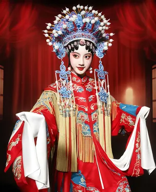 京剧状元女_红色_高清