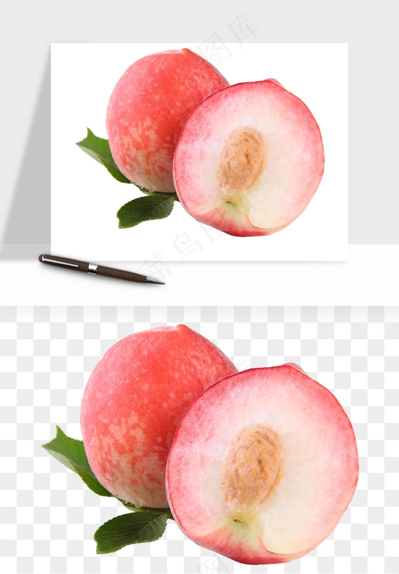 桃子油桃黄桃水果png免抠