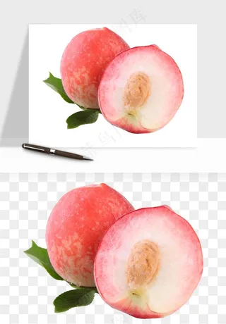 桃子油桃黄桃水果png免抠