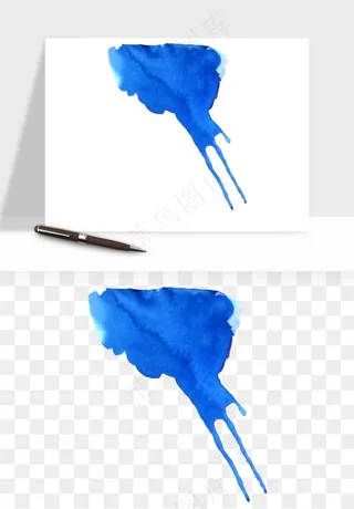 水彩泼墨涂鸦墨迹元素png免抠