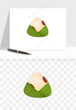 国潮粽子手绘肉粽png免抠