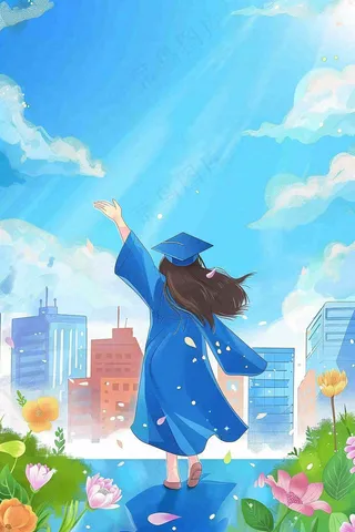 学生毕业季考试青春插画背景
