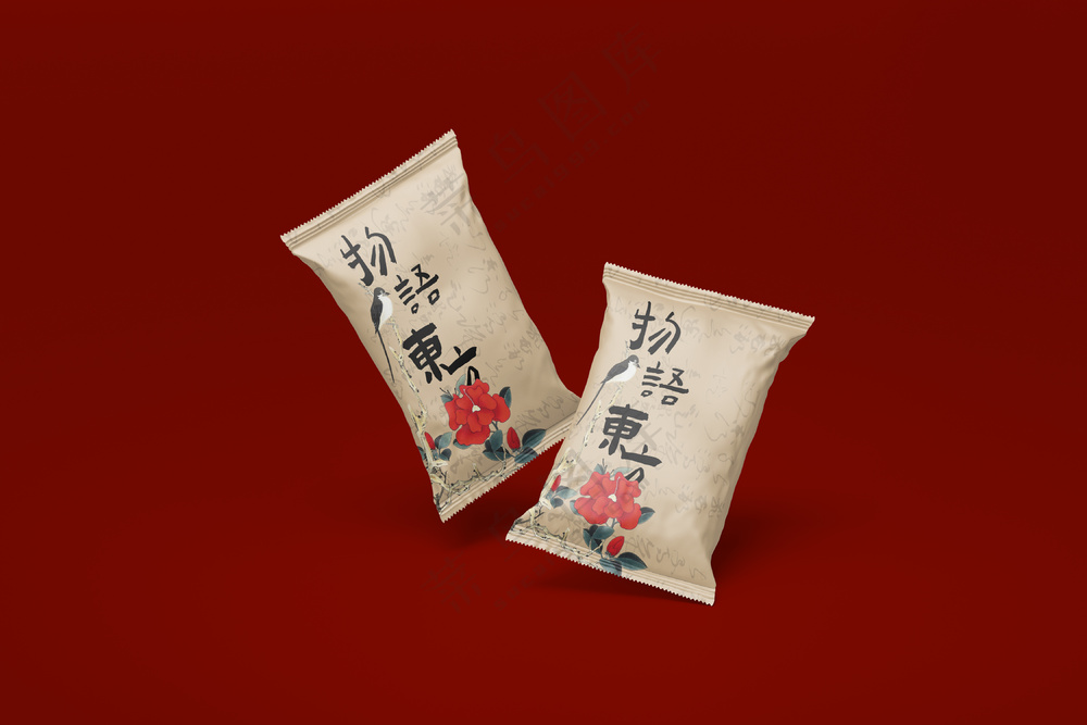 糖果零食包装袋塑料袋文创国潮包装VI样机