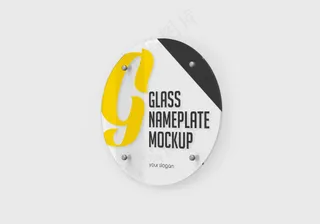 黑白圆形简约风透明亚克力广告牌样机