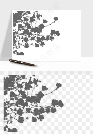 阴影植物窗户投影免抠元素