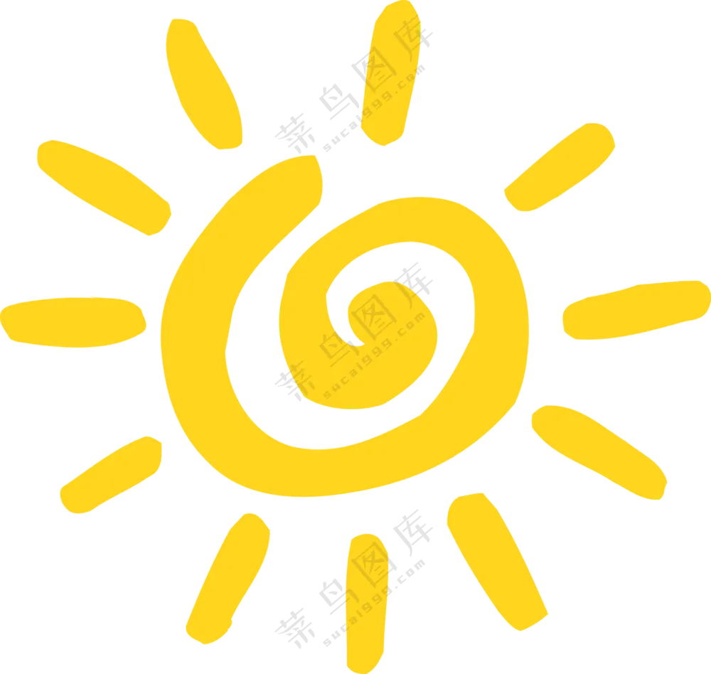 激情夏日手绘风格阳光元素免抠素材