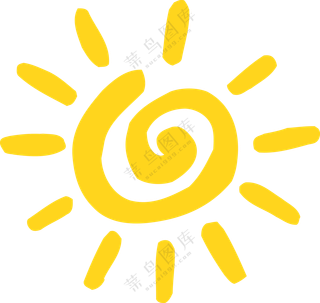 激情夏日手绘风格阳光元素免抠素材