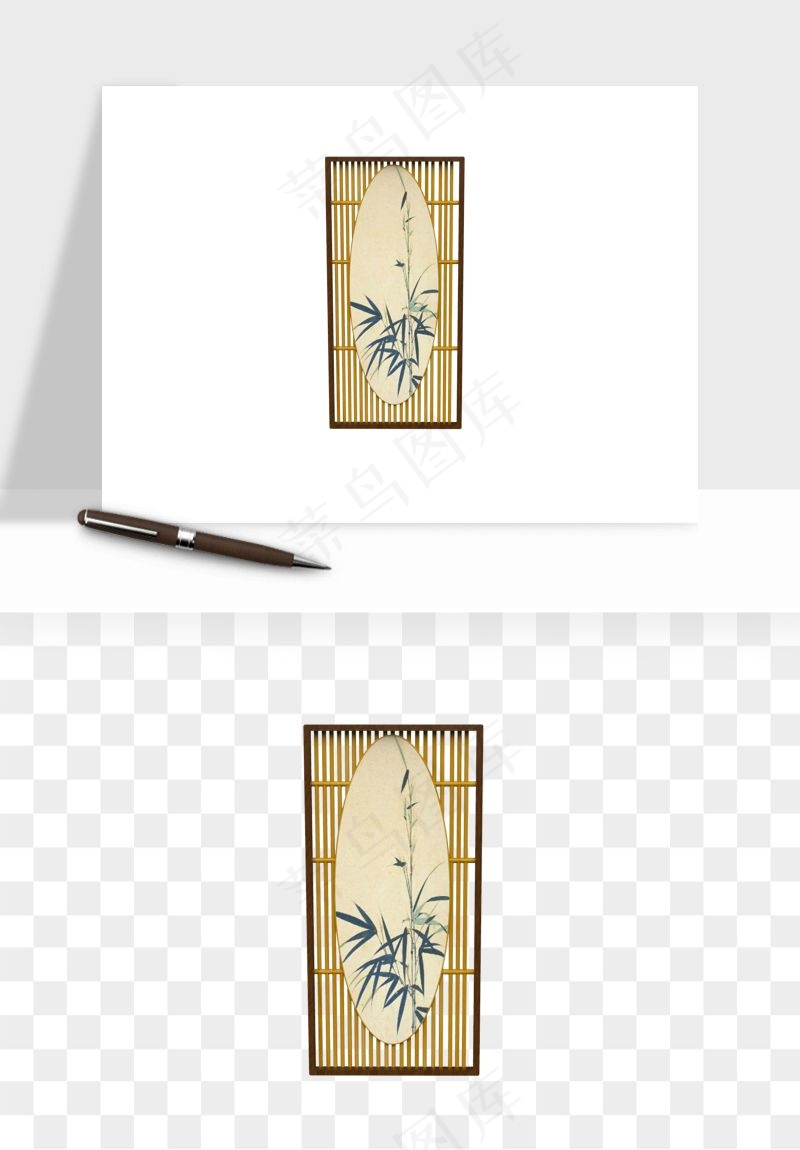 屏风国风元素png免抠