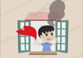 火场自救的男孩