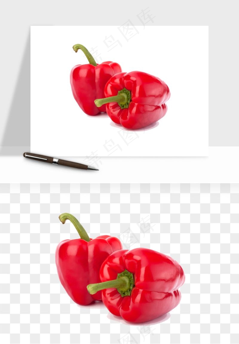 青圆椒蔬菜png免抠