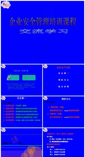 蓝色职场风企业安全管理人员安全生产管理培训PPT课件