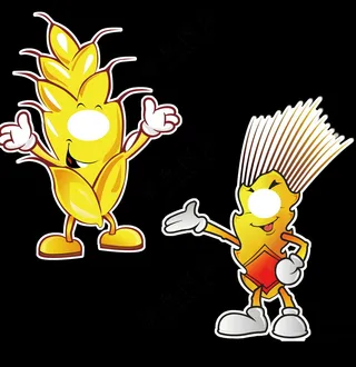 小麦卡通异形牌手牌加油手举牌