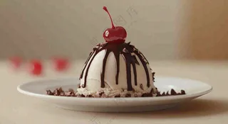 甜点巧克力小蛋糕布丁美食摄影图